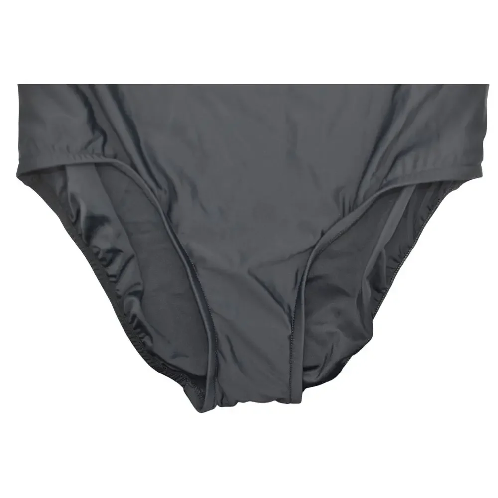 Swim Solutions Swimsuit, Solid High-Waist Swim Brief In Black - Picture 4 of 5